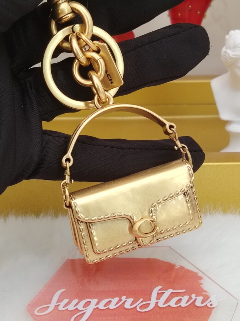 Coach Gold Tabby Bag Charm Keychain - Picture 1 of 8